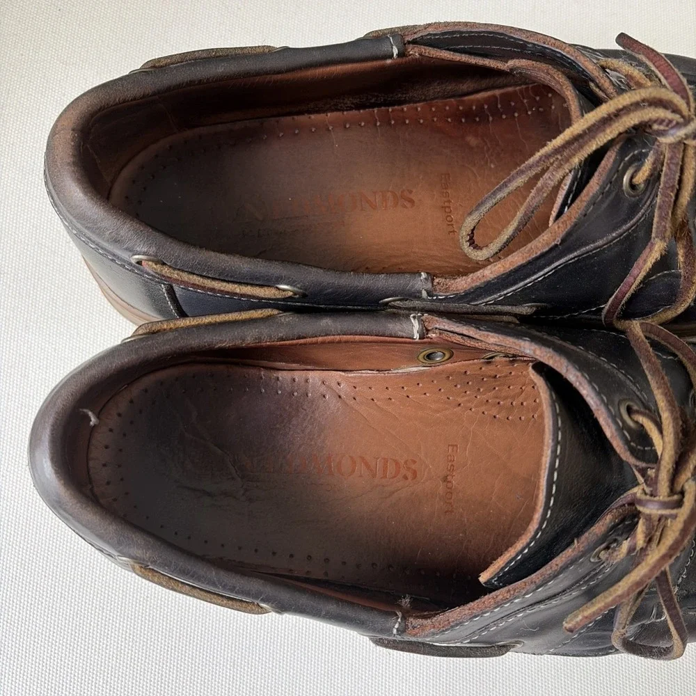 Allen Edmonds Eastport Leather Boat Shoe Men Size 10 D Dark Blue Green Black